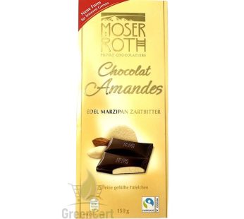 Шоколад Moser Roth Chocolat Amandes чорний із марципаном 150 г