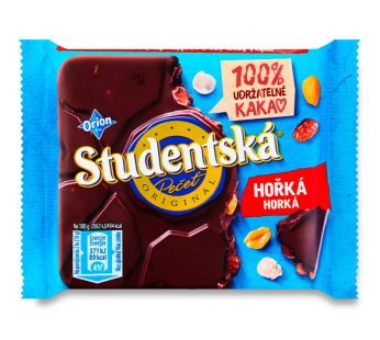 Шоколад чорний ізюм, арахіс та желе Studentska 90 г