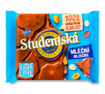 Шоколад молочний ізюм, арахіс та желе Studentska 90 г